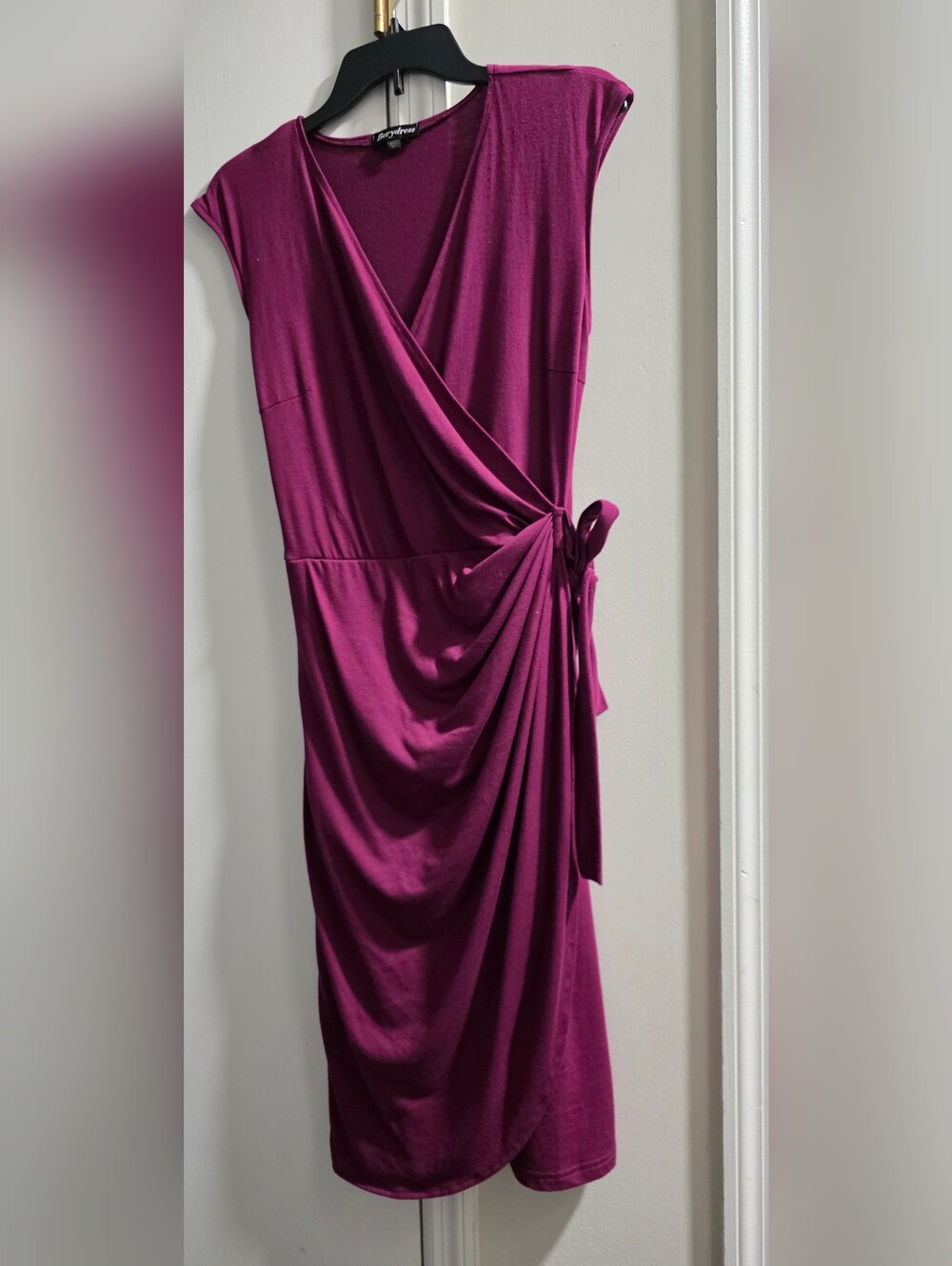 Women's Wrap-Style Dress in Deep Berry
